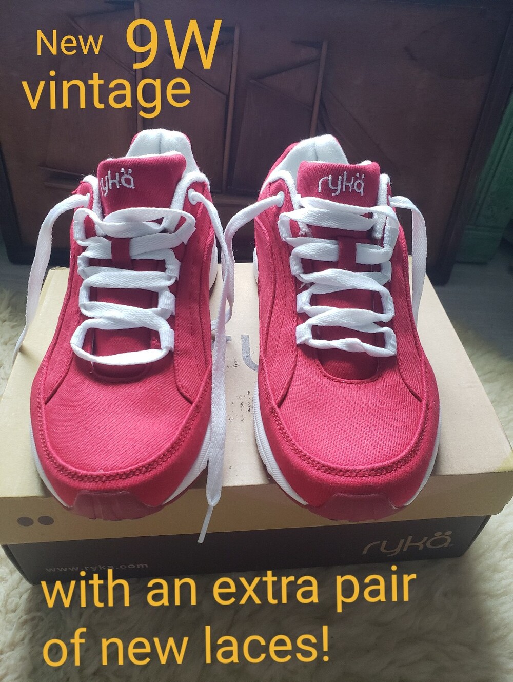 NIB Ryka Catalyst III Canvas Walking Sneakers Red 9W Kelly Ripa